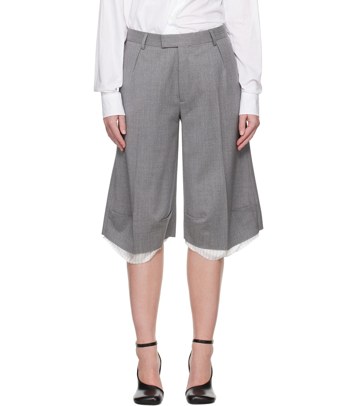 ALAINPAUL, Gray Knee Tailored Shorts