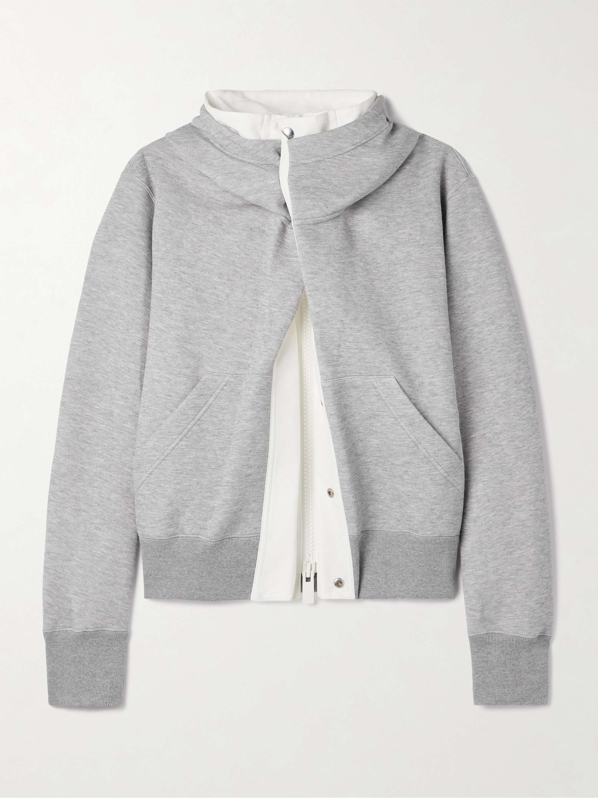 Paneled Cotton-Canvas and Cotton-Blend Jersey Hoodie