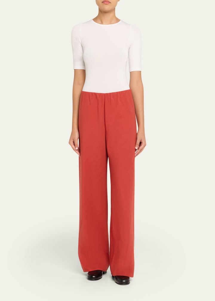 High-Waist Cotton Bias Pants