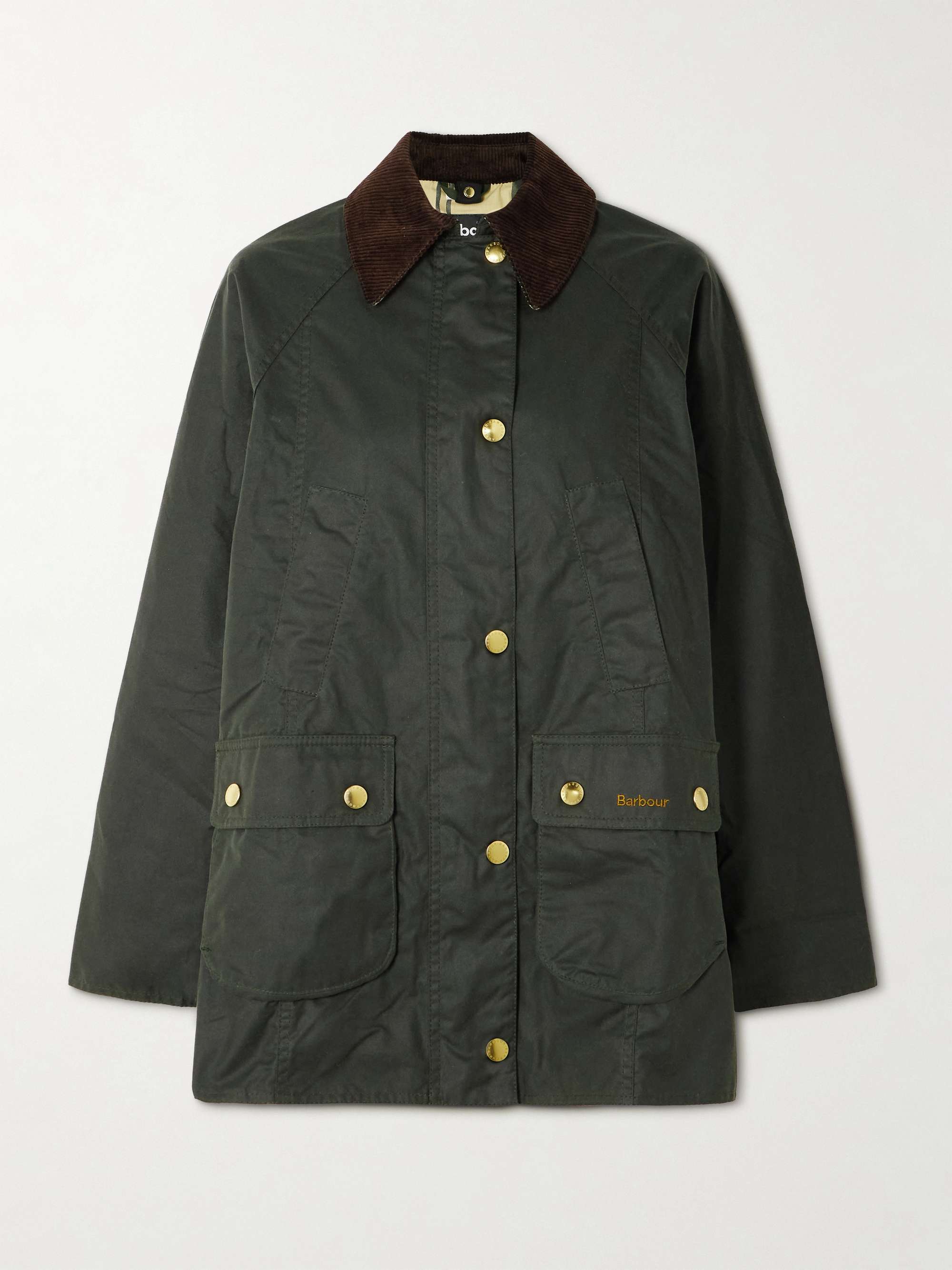 Beadnell Corduroy-Trimmed Waxed-Cotton Jacket