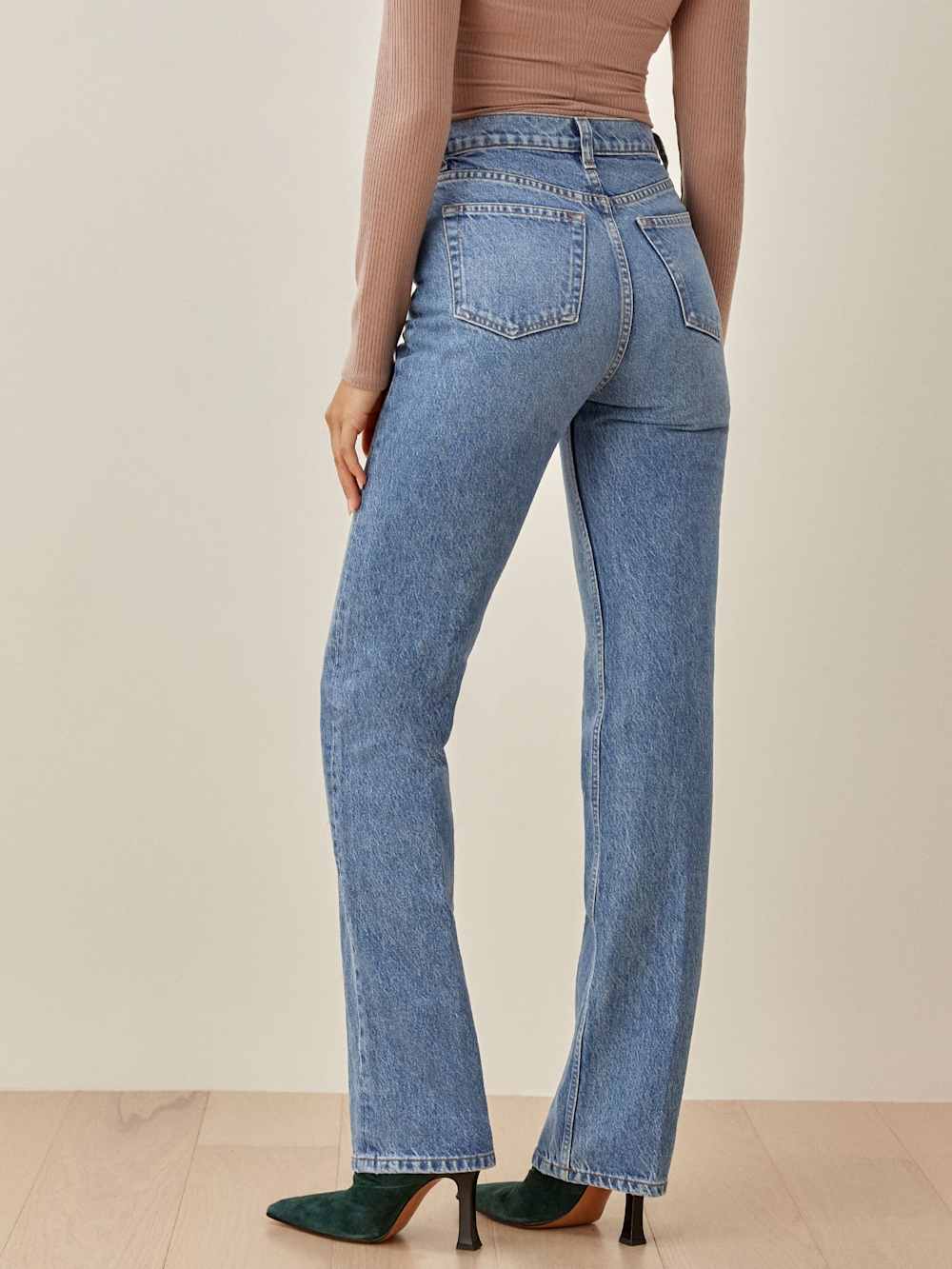 Cynthia High Rise Straight Long Jeans