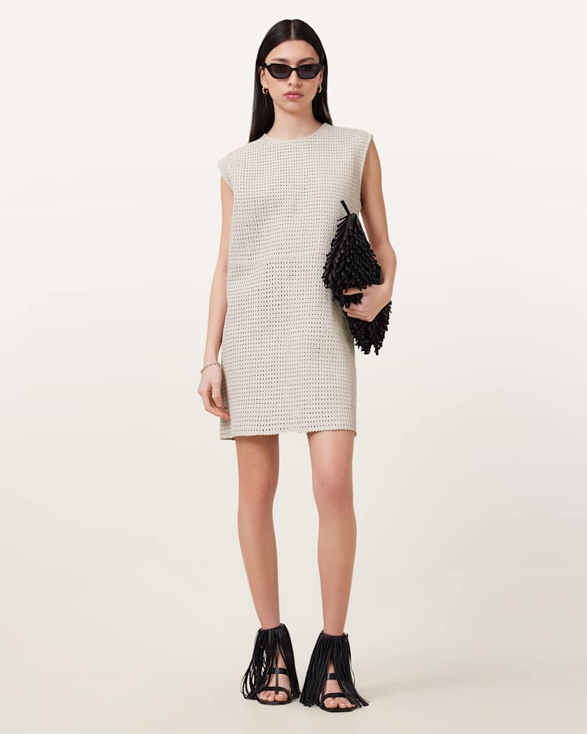 Nessa Woven Leather Mini Dress