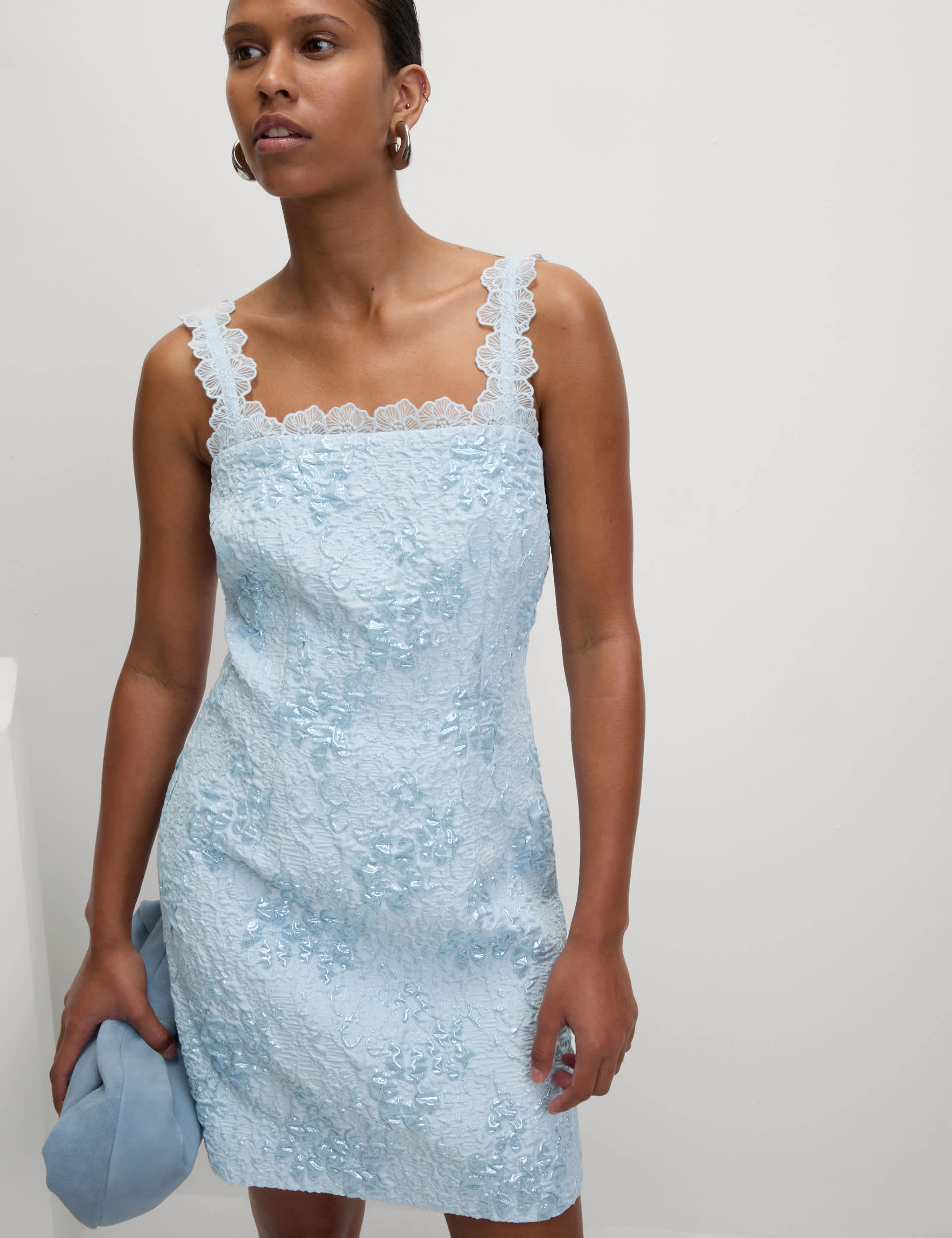 Jacquard Lace Mini Dress