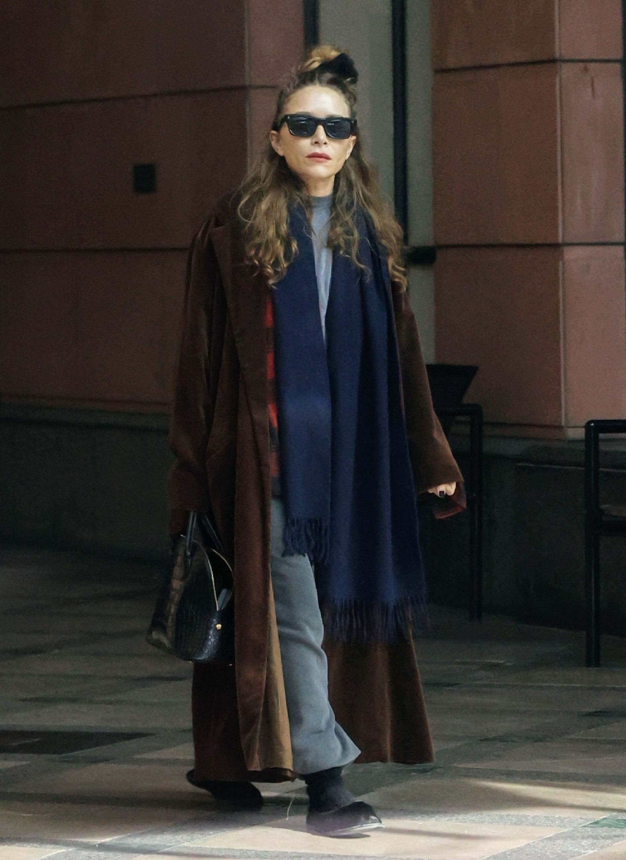 An image of Mary-Kate Olsen wearing slippers in 2023.