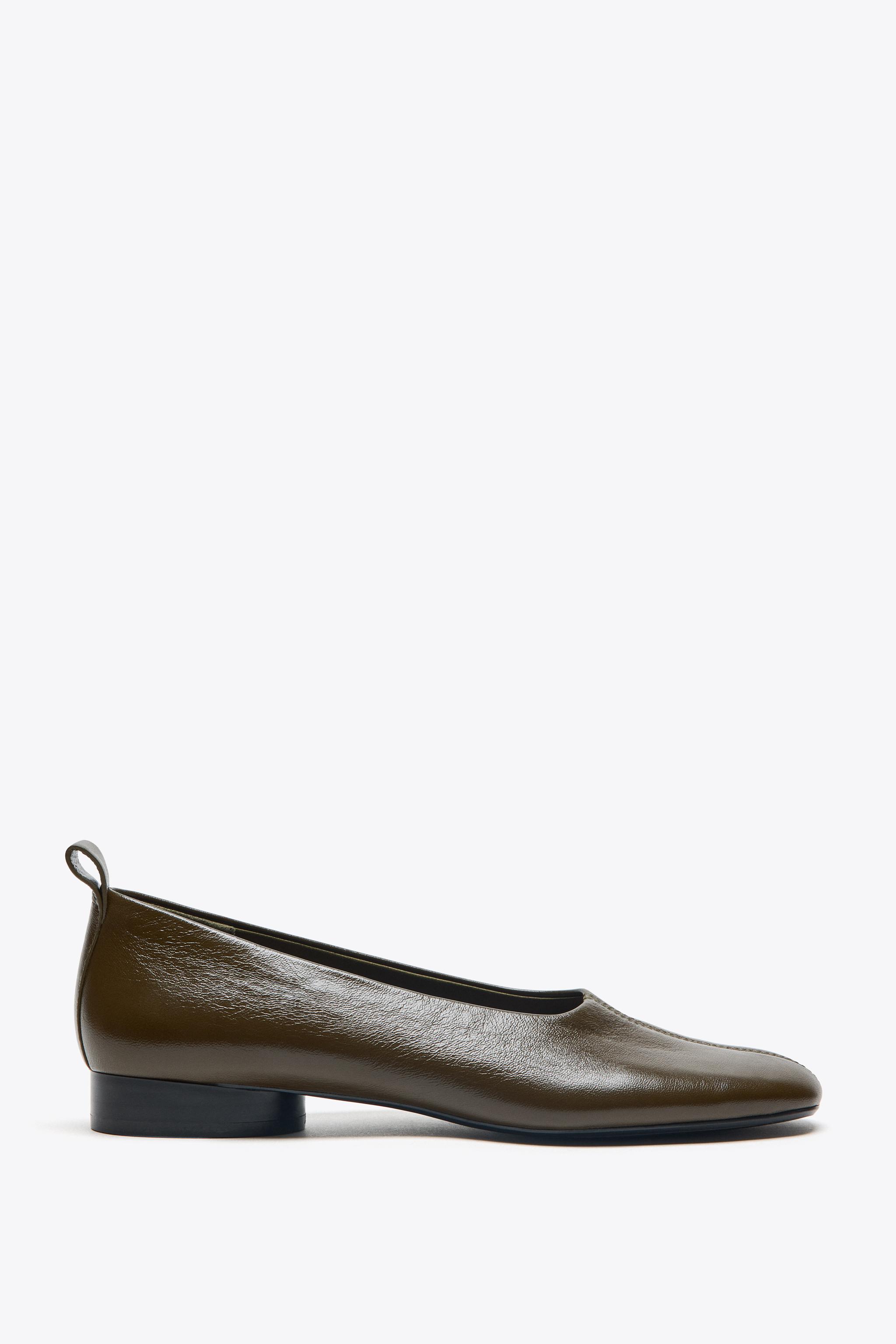 Low-Heel Leather Ballerinas
