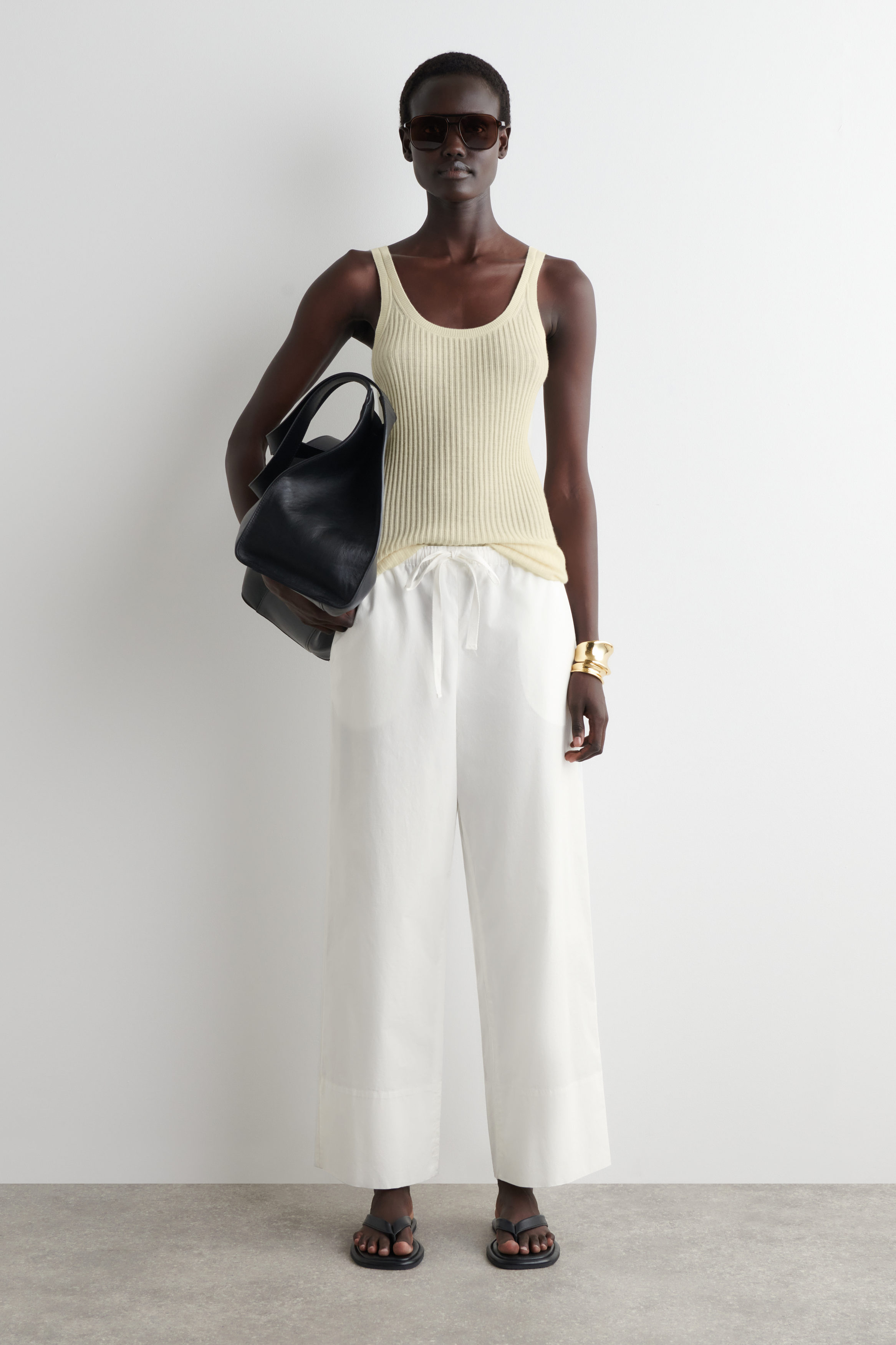 Drawstring Cotton Trousers