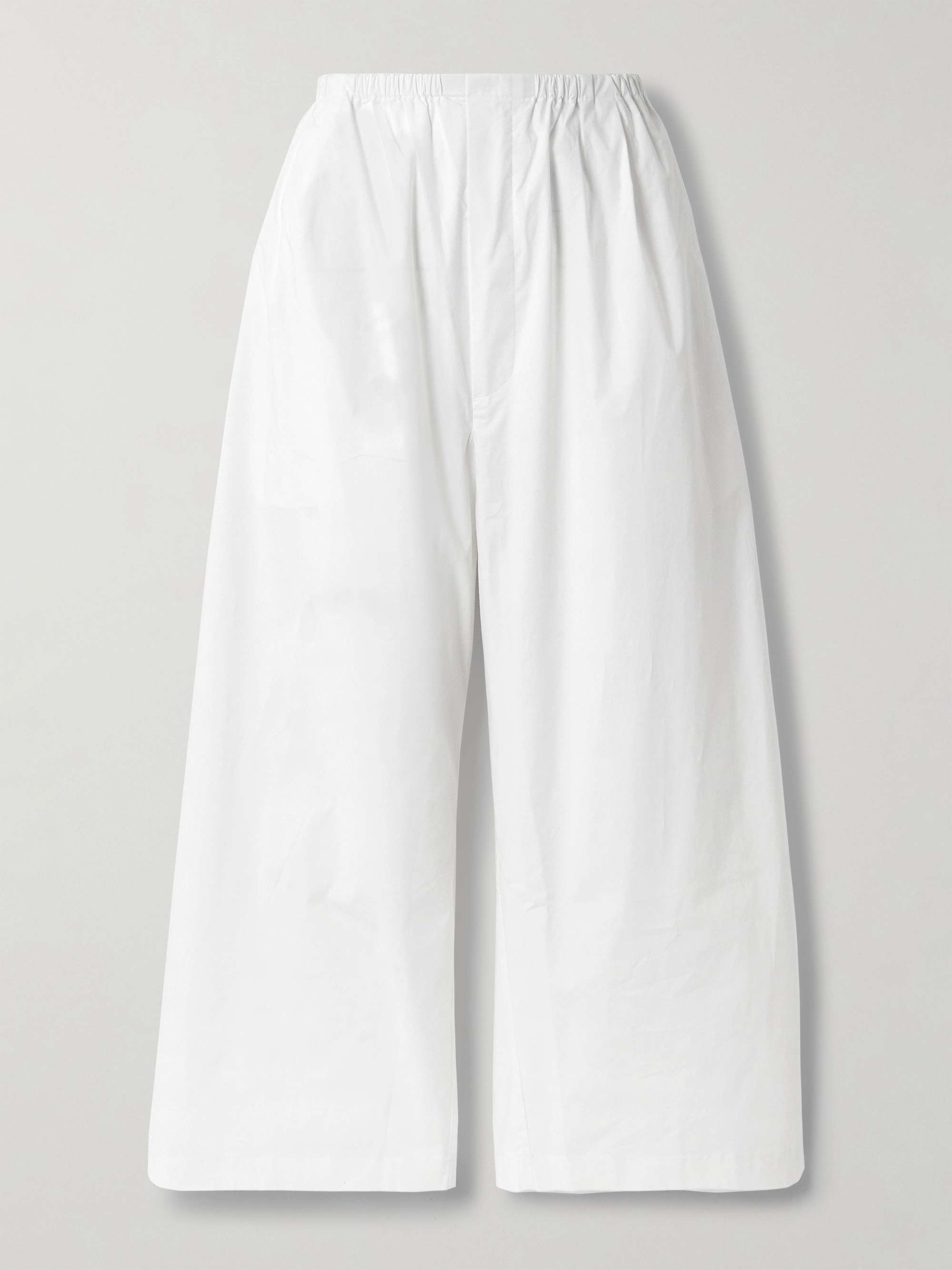 Kayla Cropped Cotton-Poplin Wide-Leg Pants