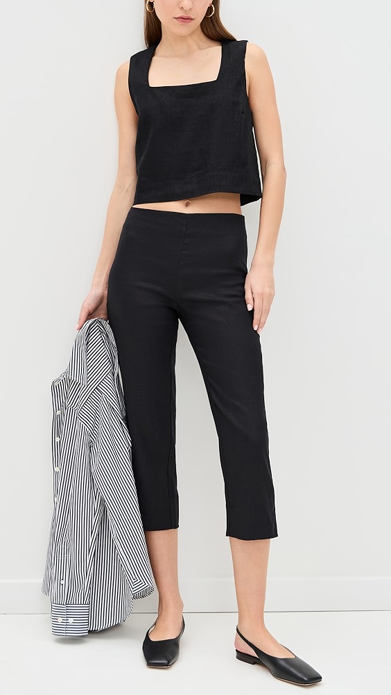 Reformation Petra Linen Pedal Pusher Pants