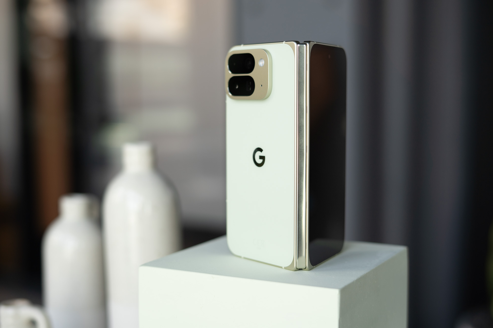 Google Pixel 10 Pro Fold halfway unfolded