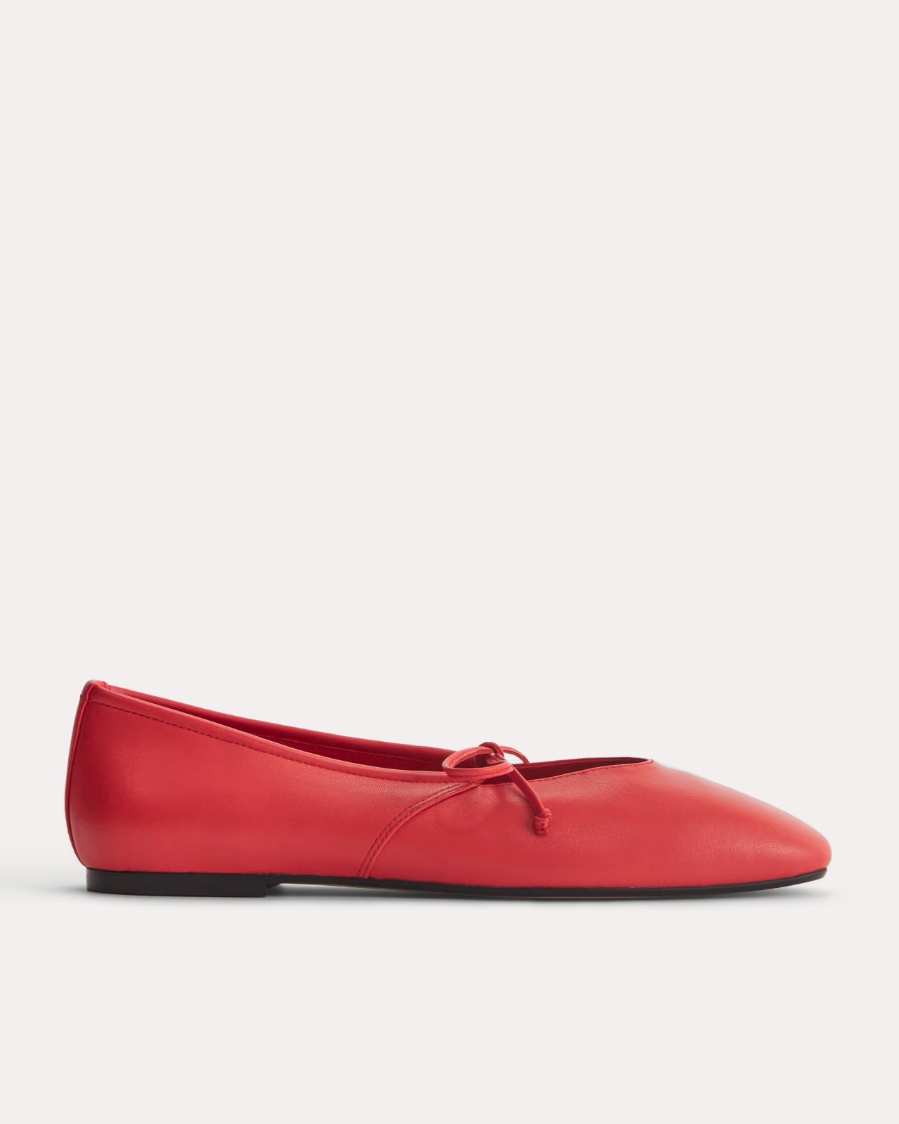 Everlane, Leather Keyhole Flats in Classic Red
