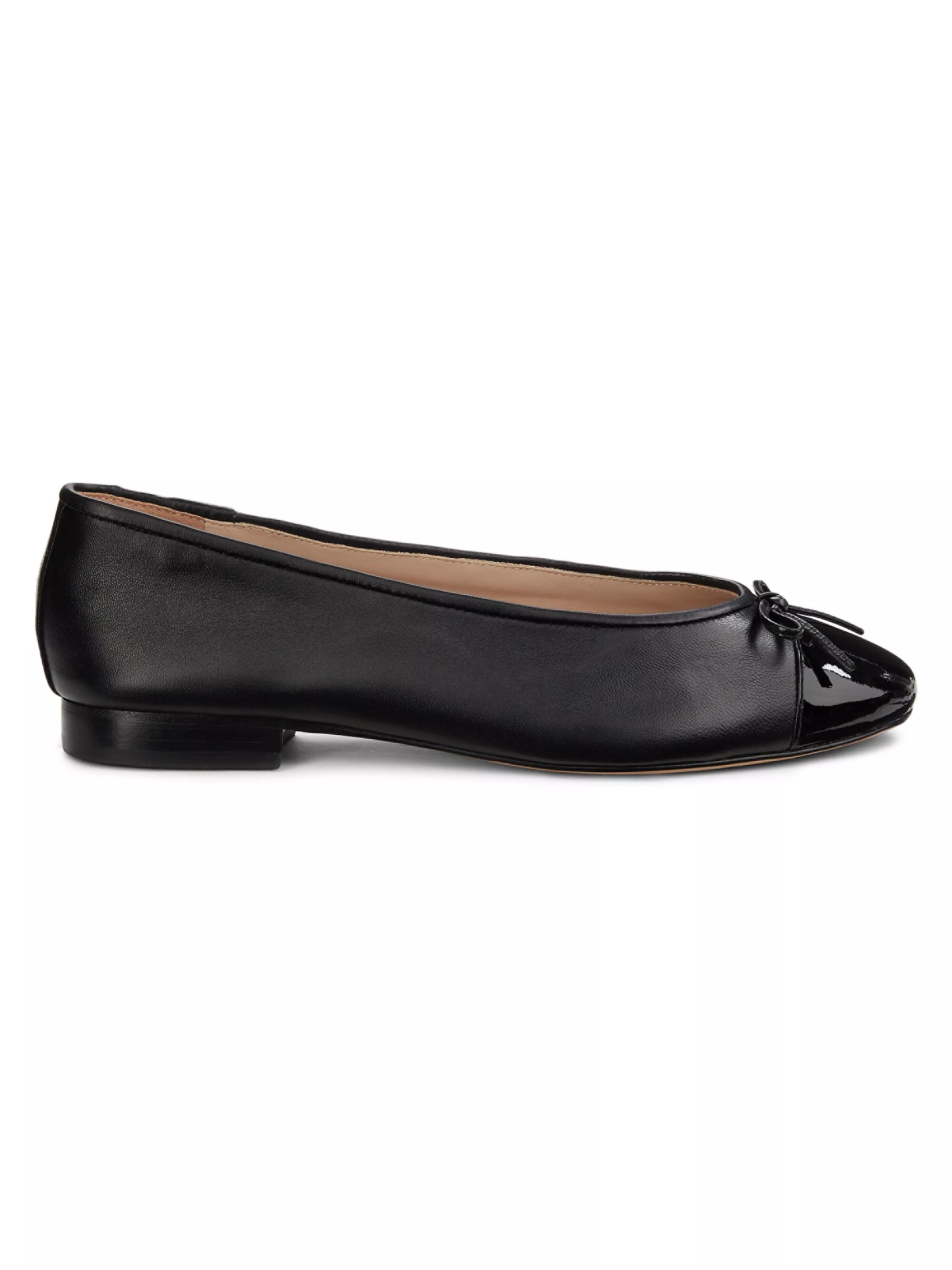 Cap-Toe Leather Ballet Flat
