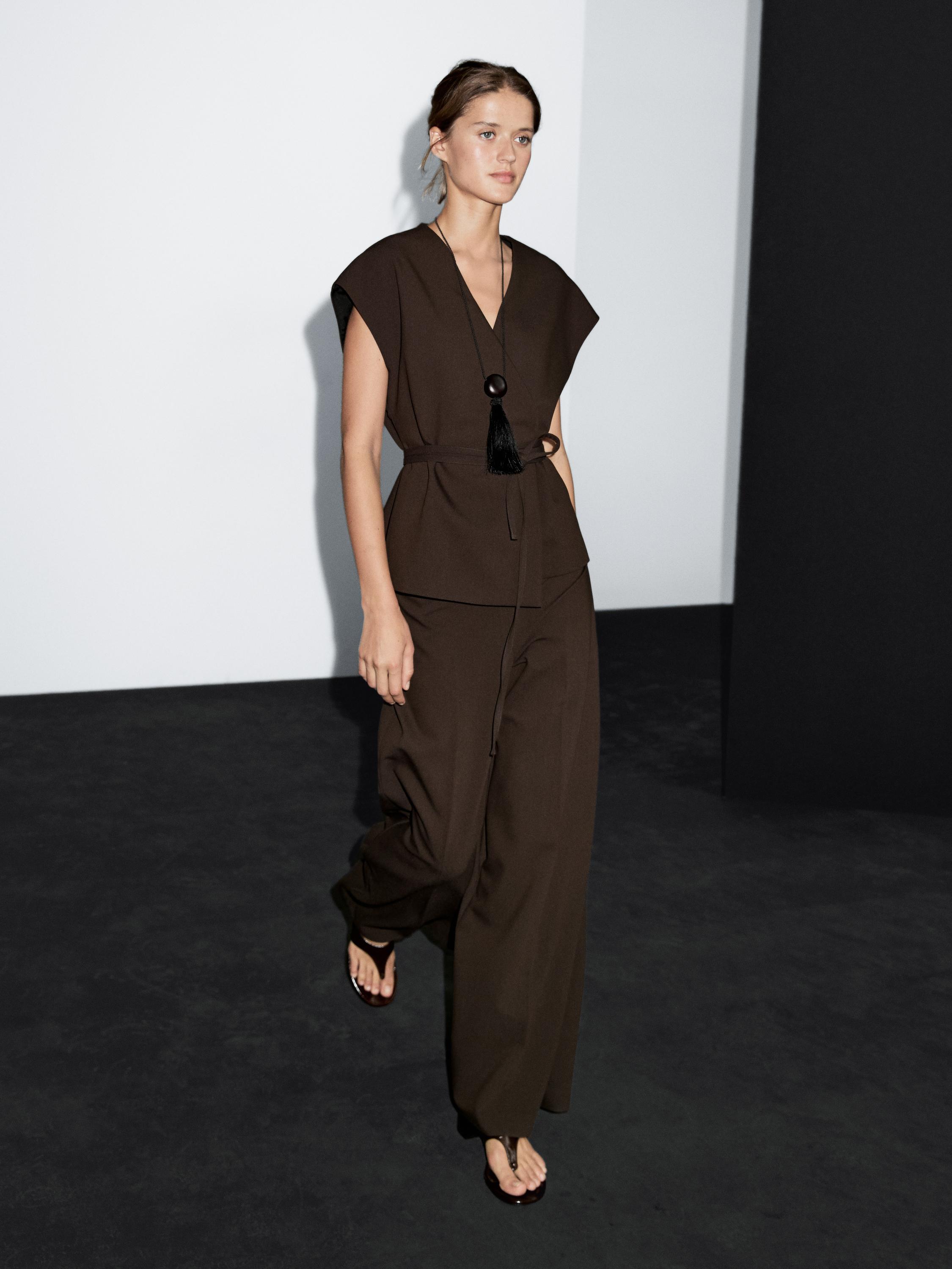 Massimo Dutti, Crossover Kimono With Ties