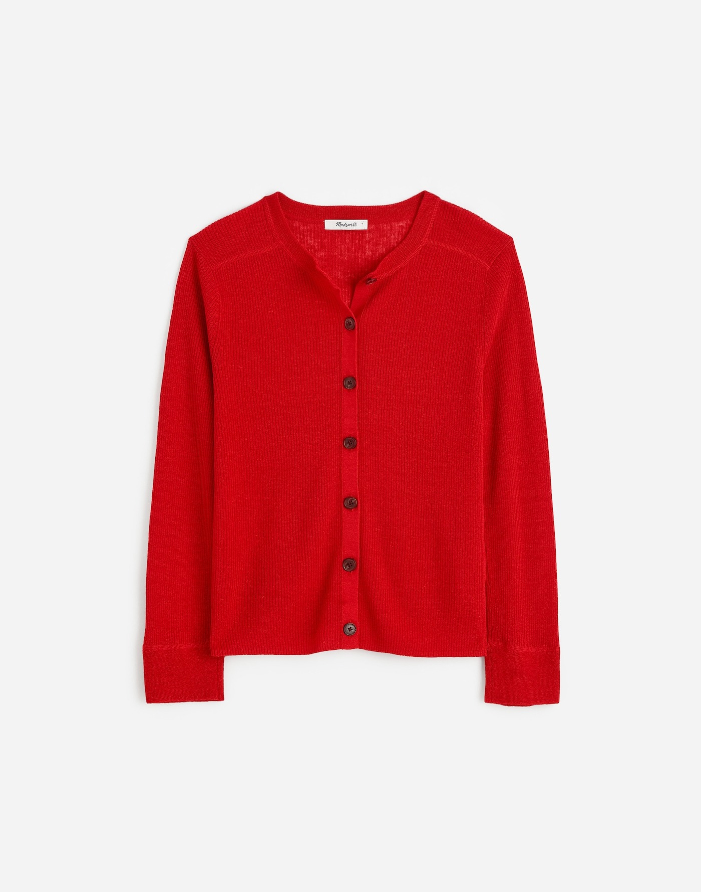 Madewell, Linen-Blend Crewneck Cardigan