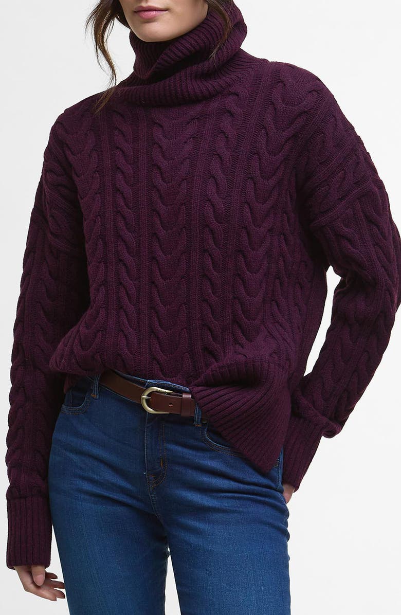 Embleton Wool Blend Cable Knit Turtleneck Sweater