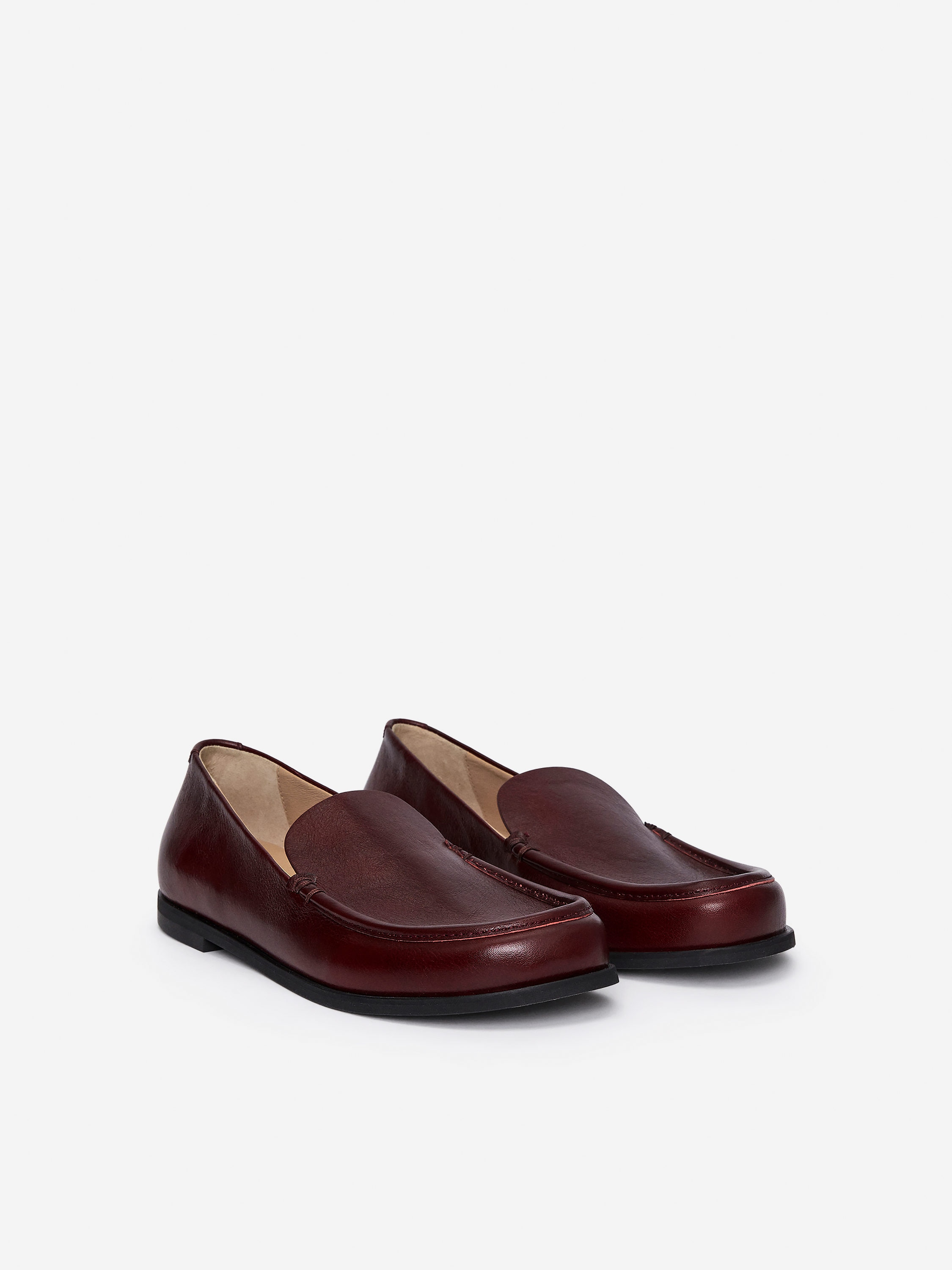 Leather Loafers &amp;ndash; Dark Red &amp;ndash; Women &amp;ndash; Arket Gb