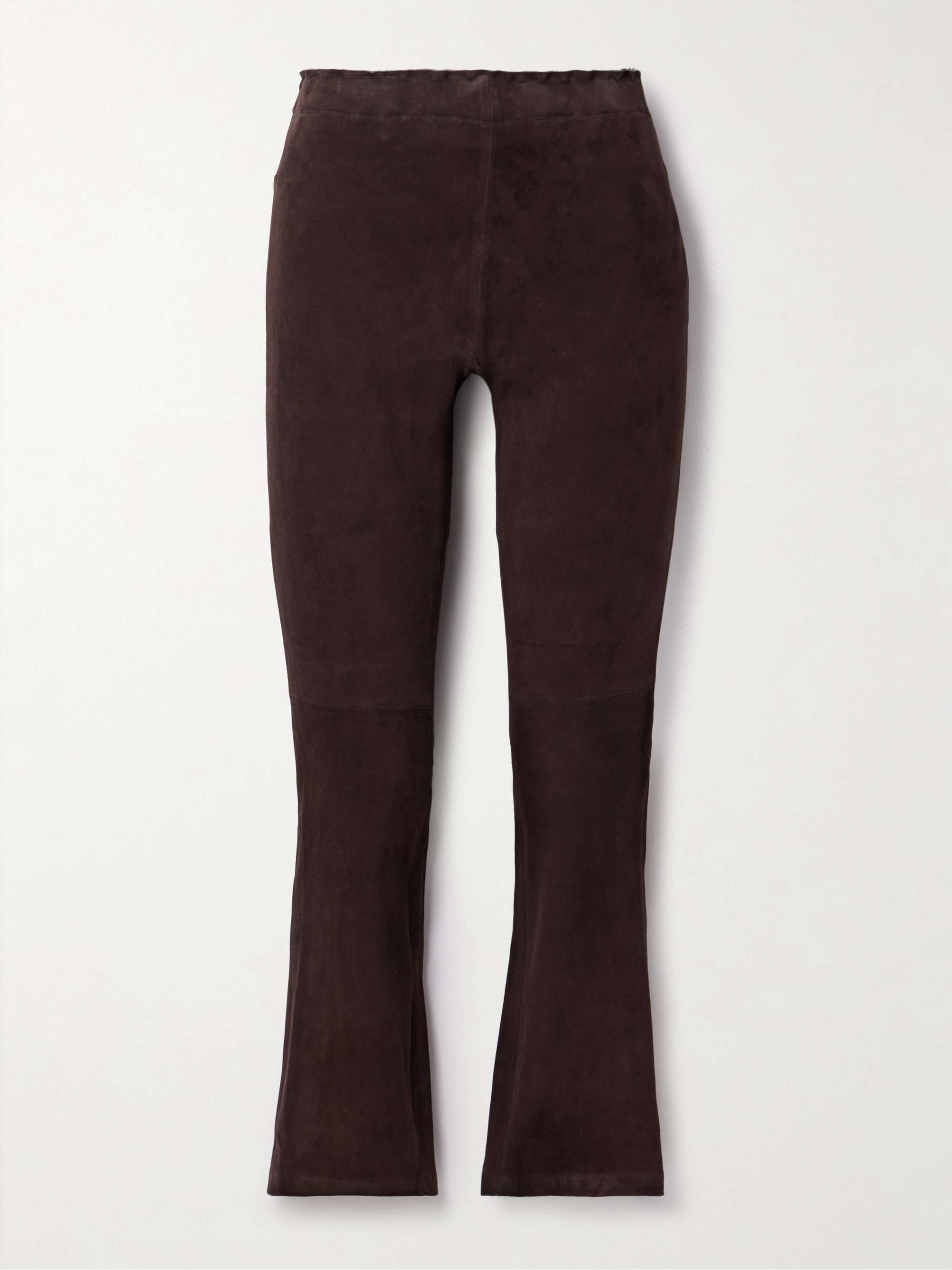 Jp Twenty Cropped Suede Flared Leggings