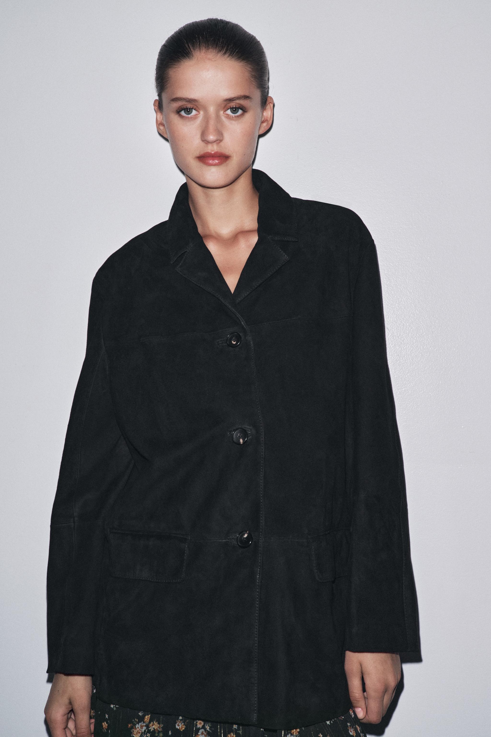 Limited Edition Zw Collection 100% Suede Oversize Blazer