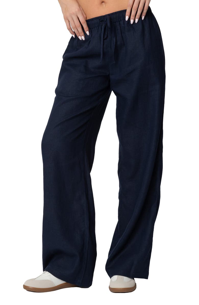 Yasmine Low Rise Linen Blend Drawstring Pants