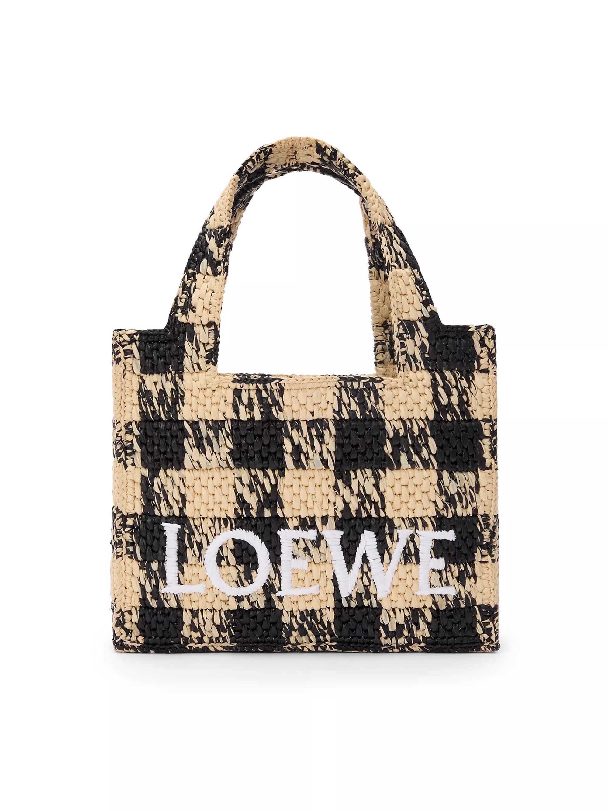 Loewe X Paula's Ibiza Mini Font Gingham Tote Bag