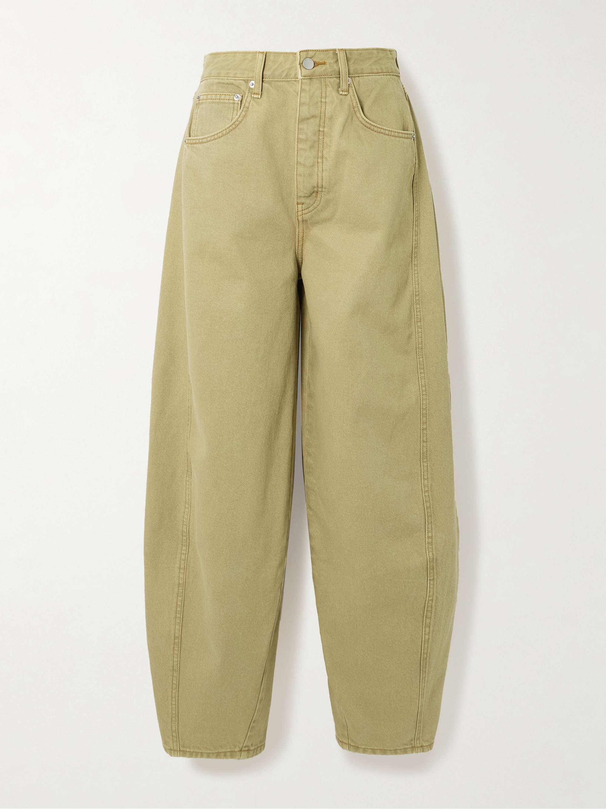 Paneled Mid-Rise Wide-Leg Organic Jeans