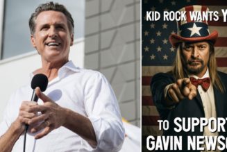 Kid Rock Takes Bait on Gavin Newsom's Fake Endorsement Poster