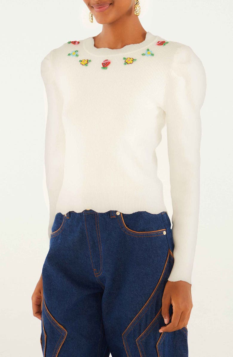 Flower Embroidered Sweater