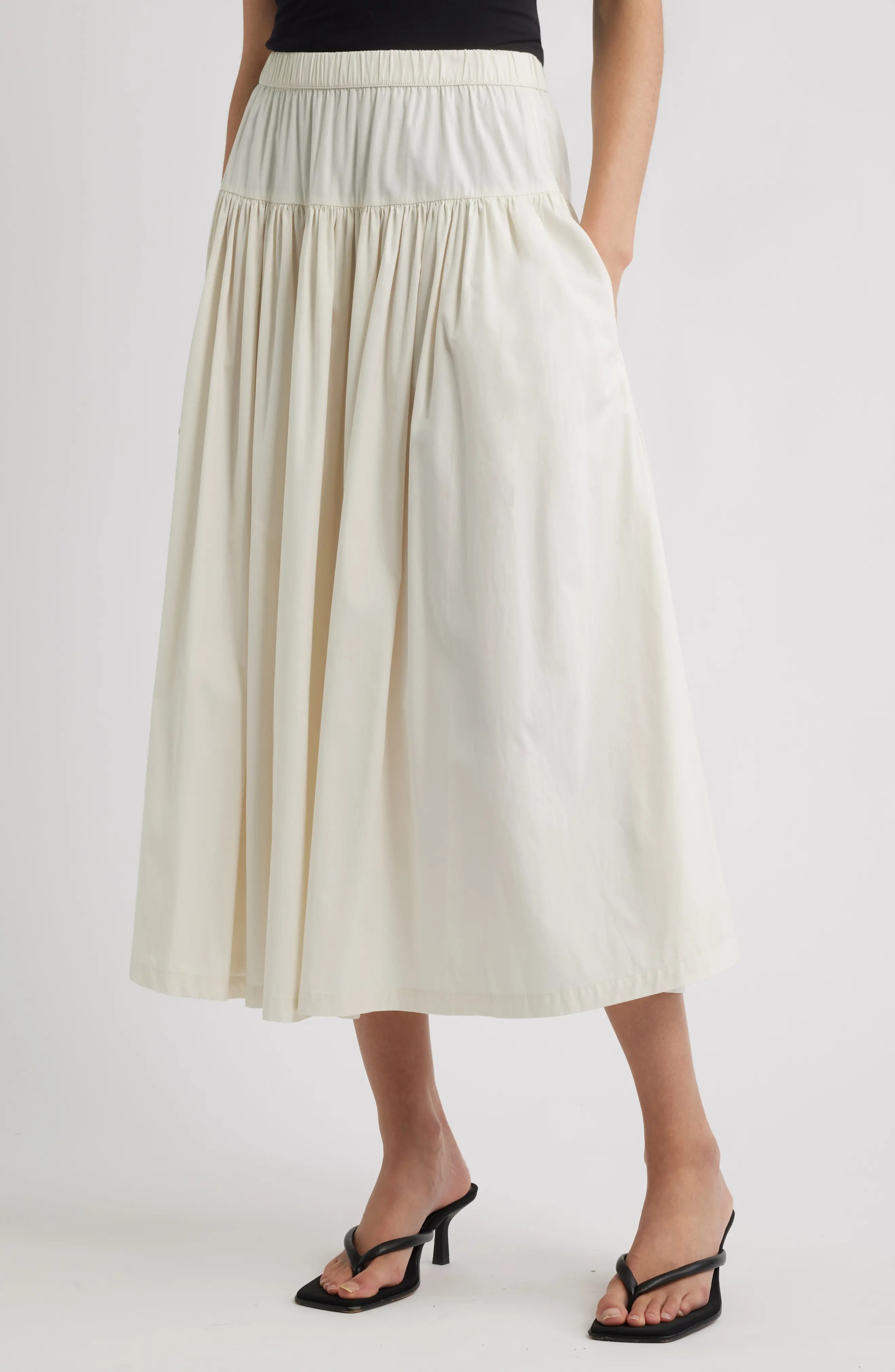 Nordstrom, Tiered Cotton Poplin Maxi Skirt