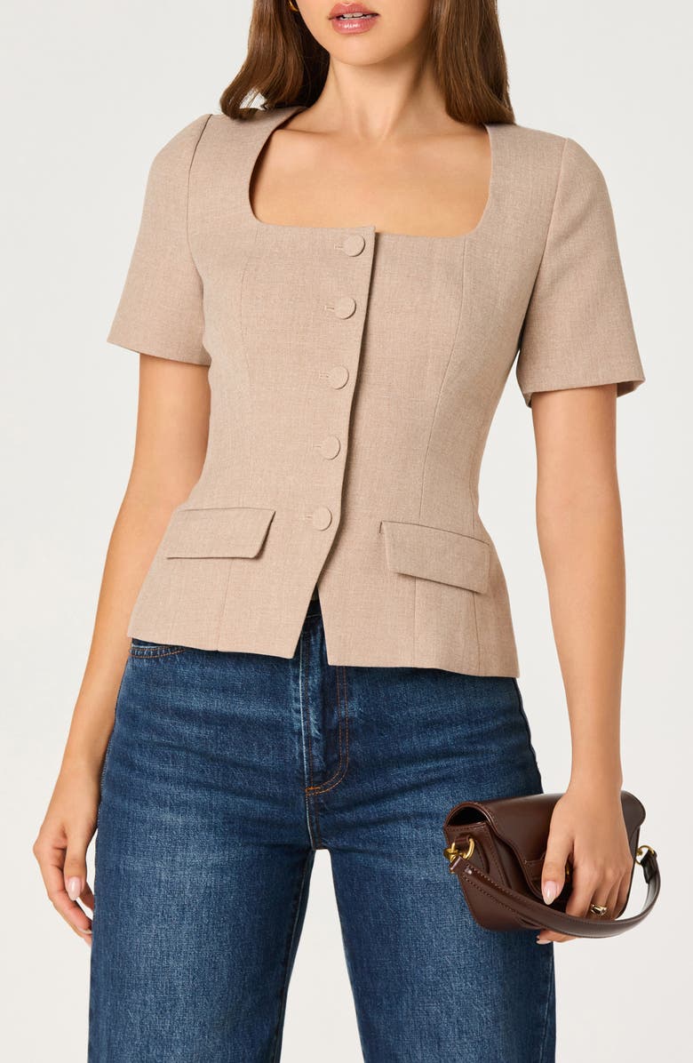 Square Neck Short Sleeve Jacket