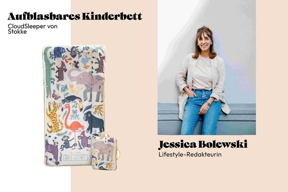 Aufblasbares Kinderbett? Redakteurin Jessica hat es getestet.