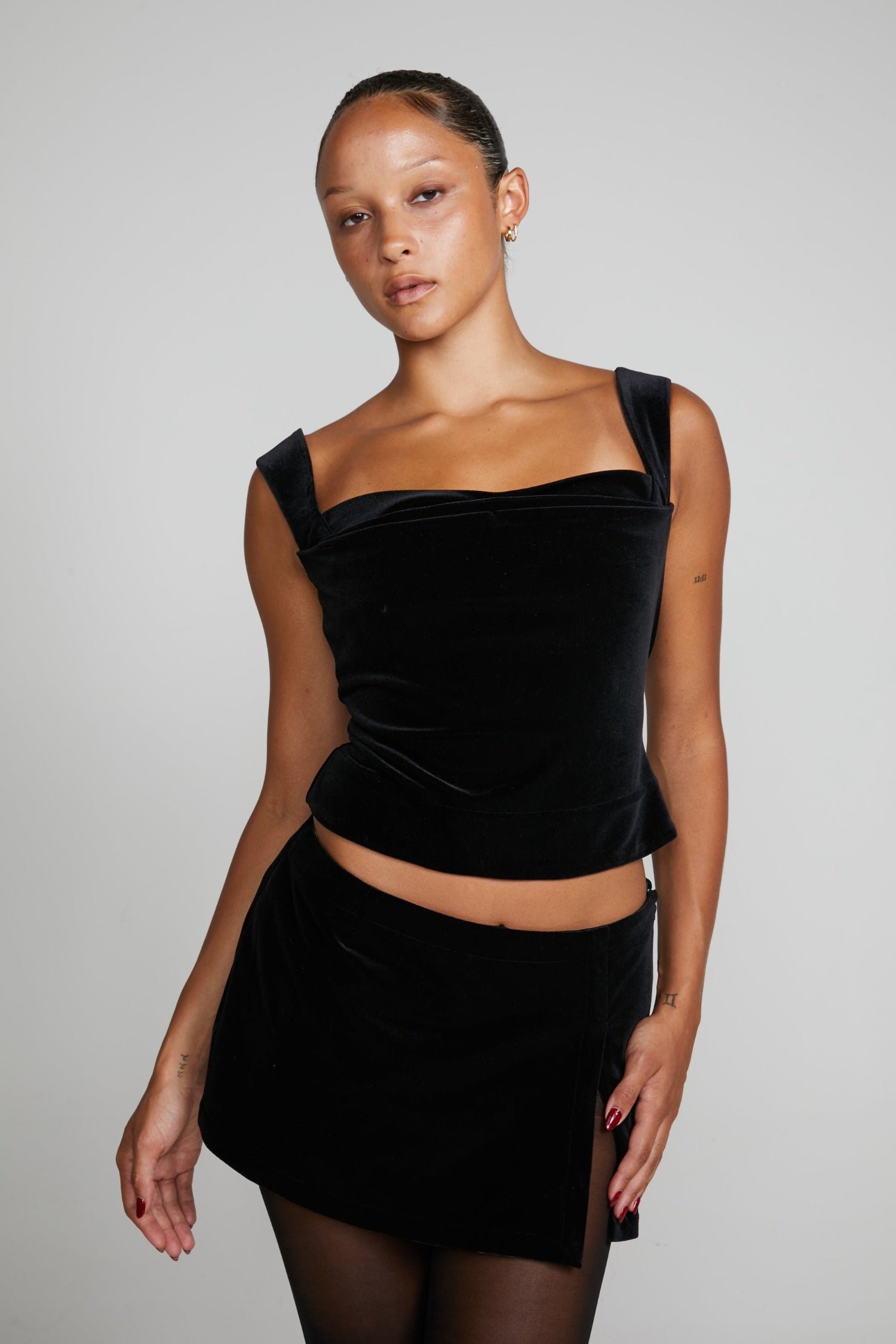 Imogene Corset - Black Velvet - Black / Xxs