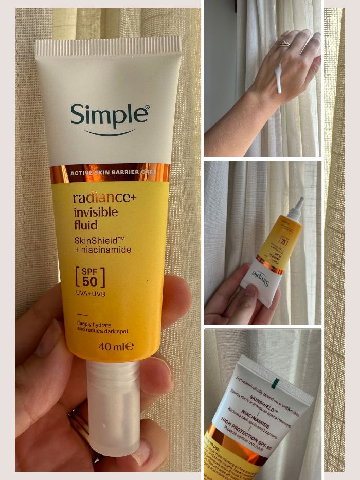 Shannon Lawlor using Simple Invisible UV Fluid SPF50