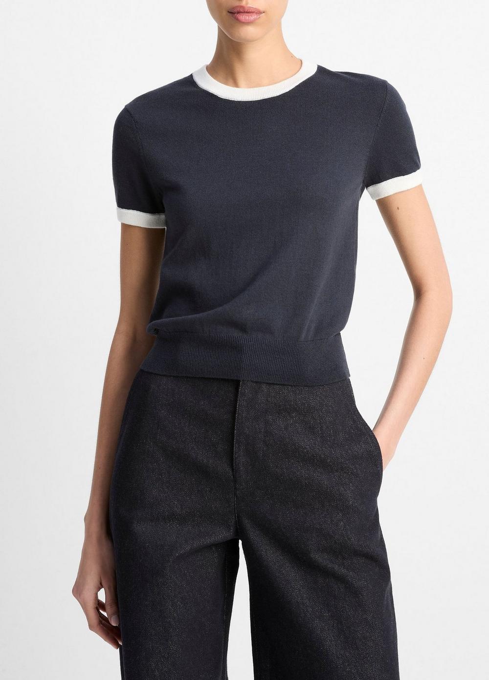 Cotton Ringer Sweater T-Shirt