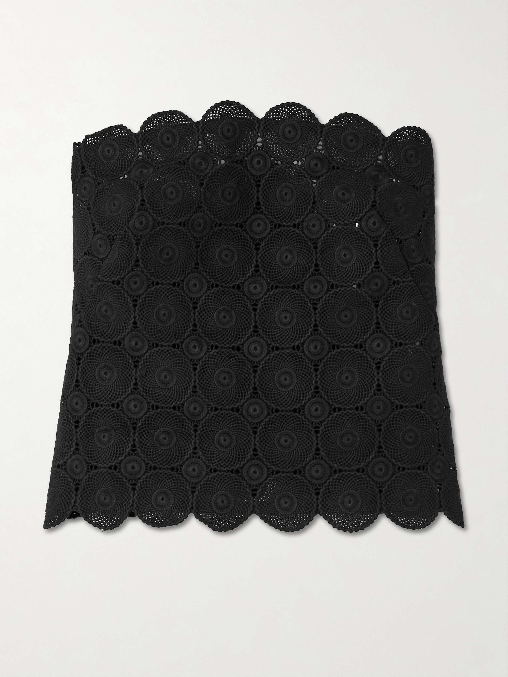 Doily Strapless Scalloped Organic Corded Lace Bustier Top