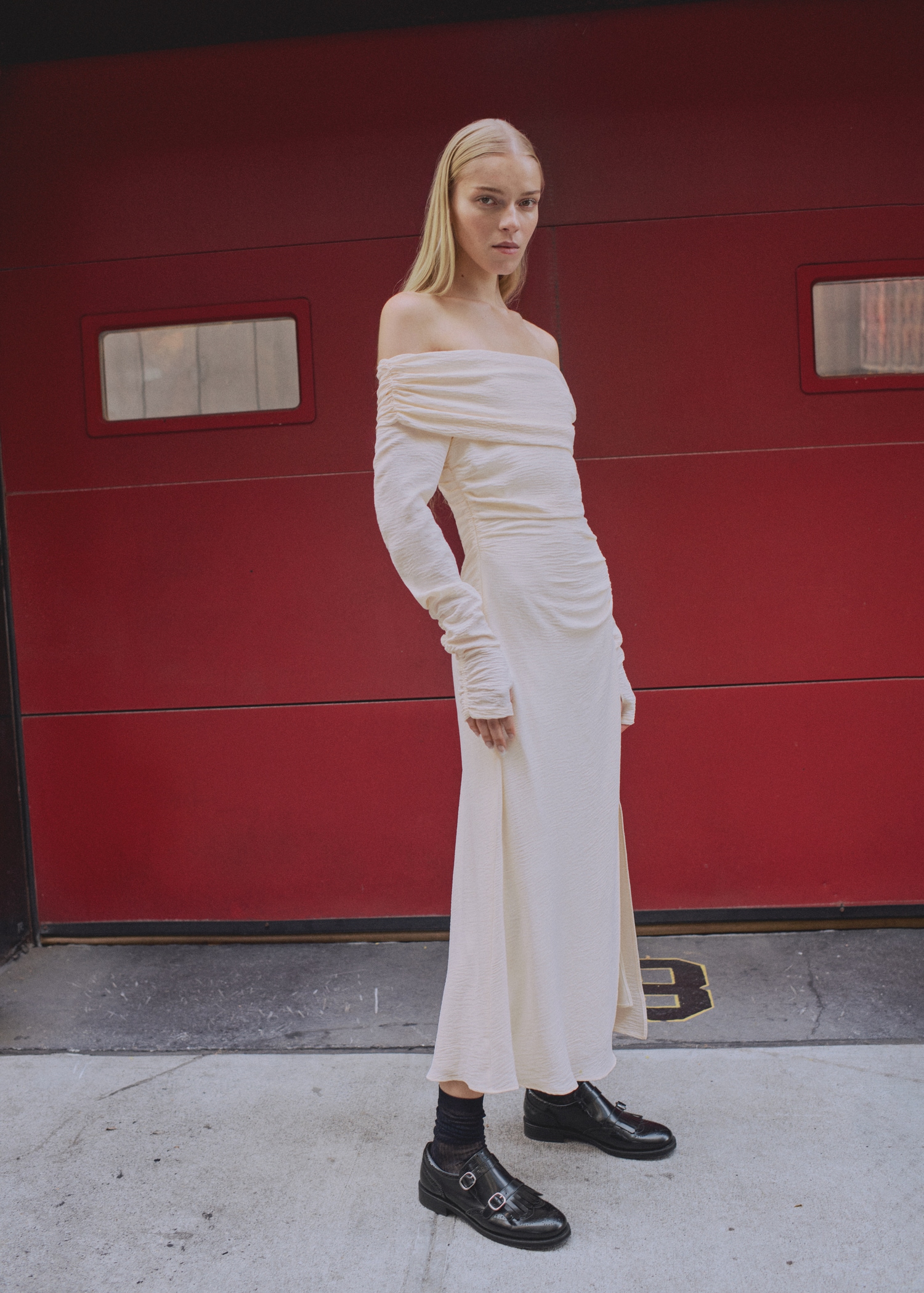 Off-The-Shoulder Draped Dress - Women | Mango Usa