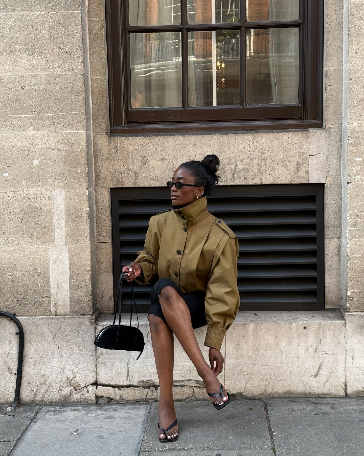 Liv Madeline wears a cotton canvas jacket.