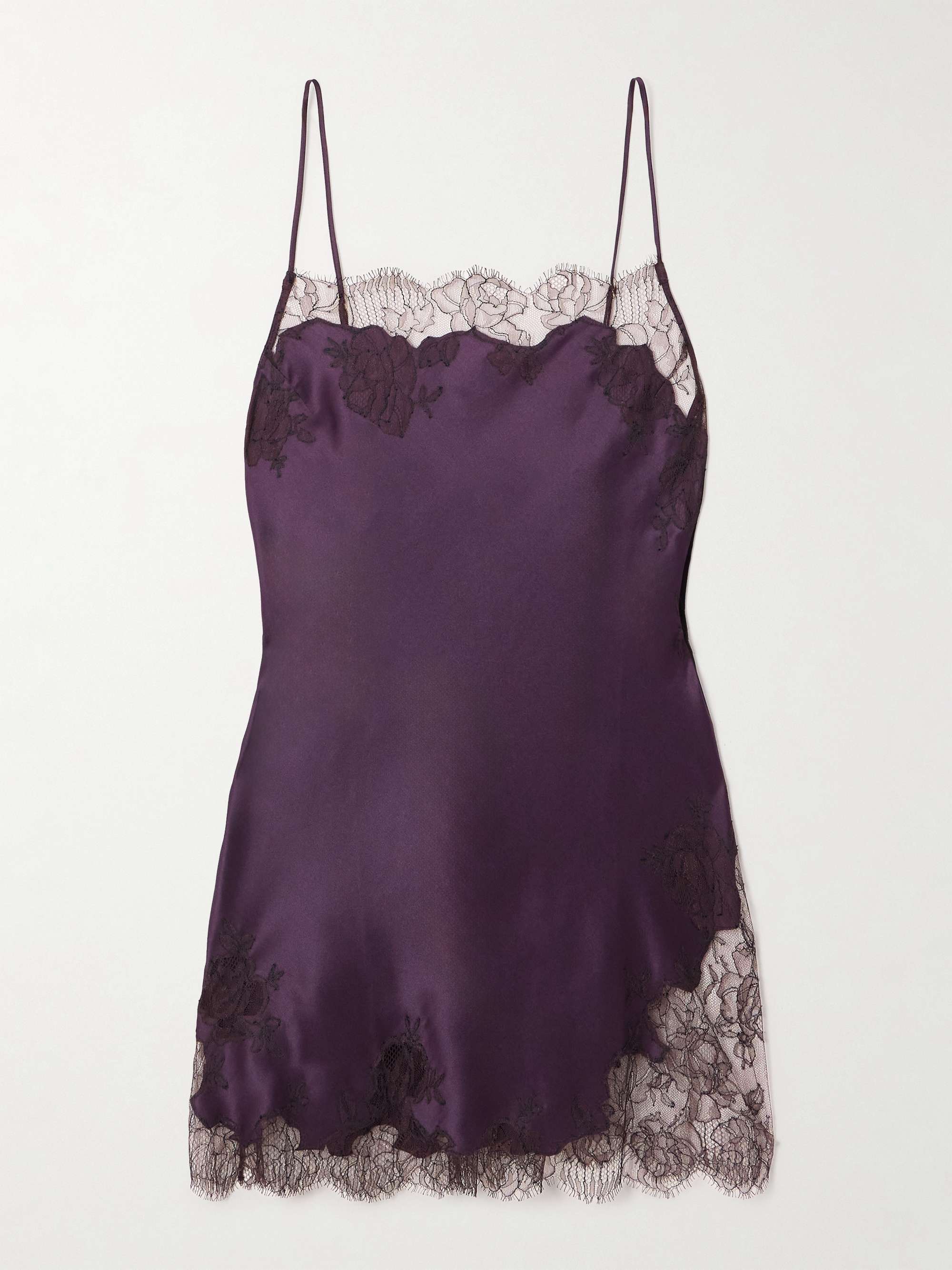 Lace-Trimmed Silk-Satin Chemise