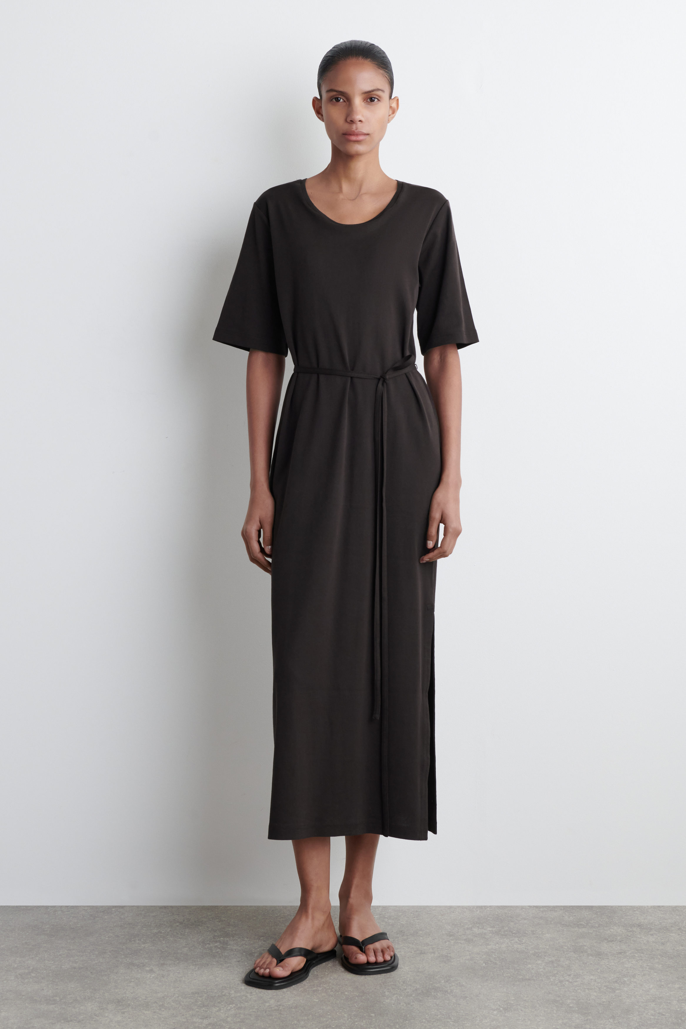 Belted Midi Shirt Dress