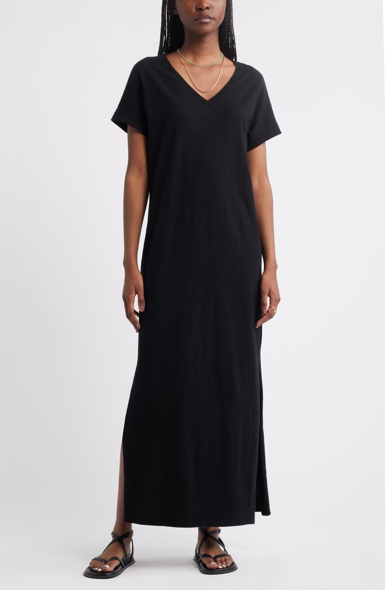 Cotton V-Neck Maxi Dress