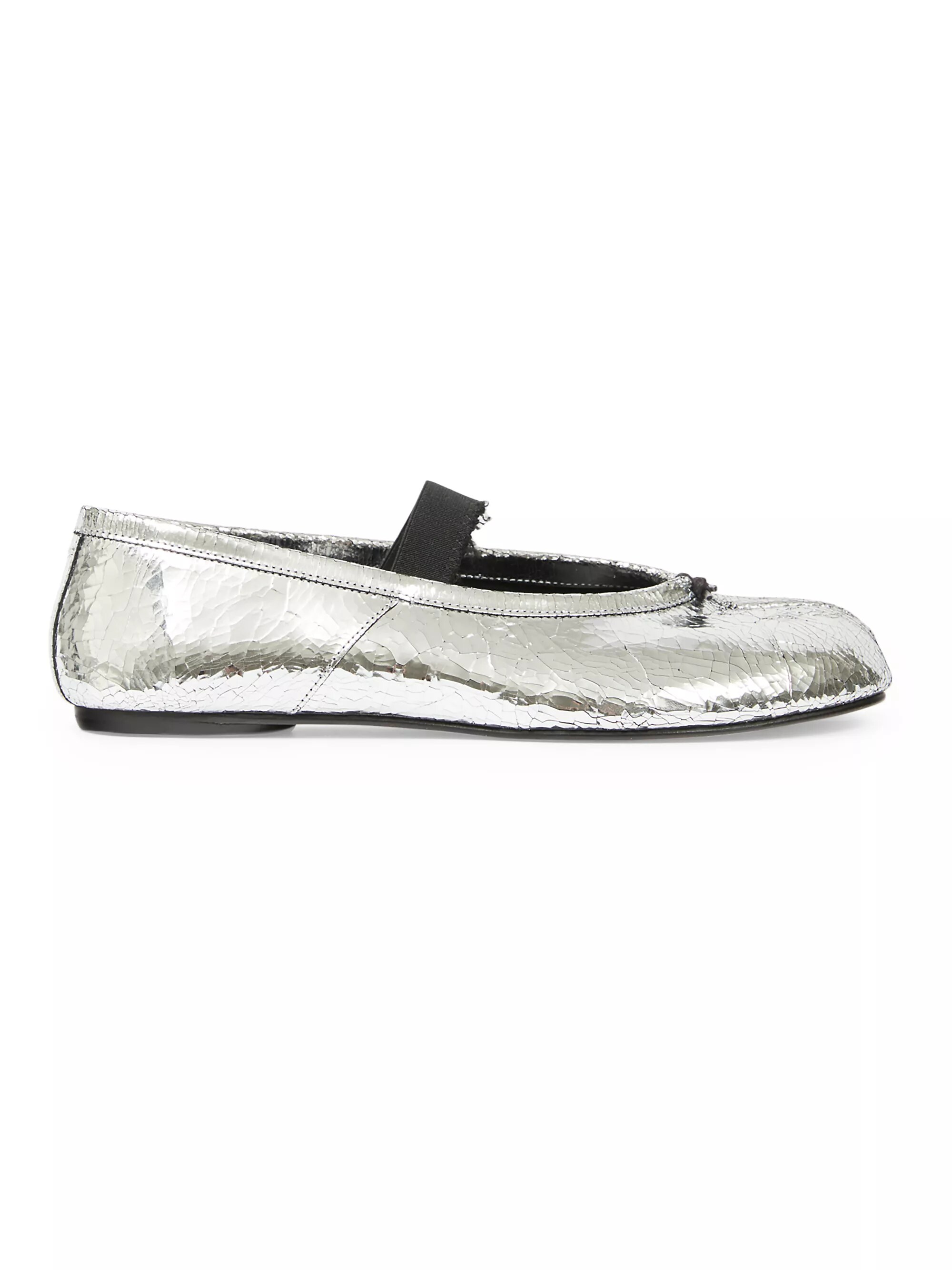 Metallic Leather Ballet Flats