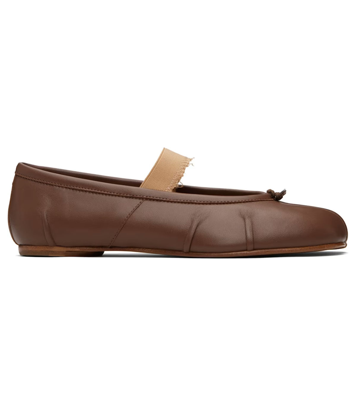 Maison Margiela, Brown Tabi Elastic Band Ballerina Flats