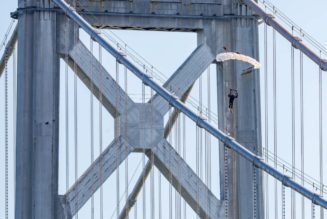 Sean MacCormac Became the First Person to Skysurf the San Francisco Bay Bridge — And He Did It Wearing Prada