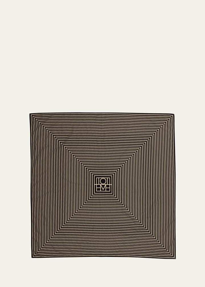 Centered Monogram Silk Square Scarf