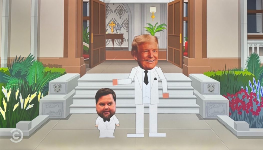 South Park Imagines Mar-A-Lago as Fantasy Island with Mini J.D. Vance Handing Out Baby Oil