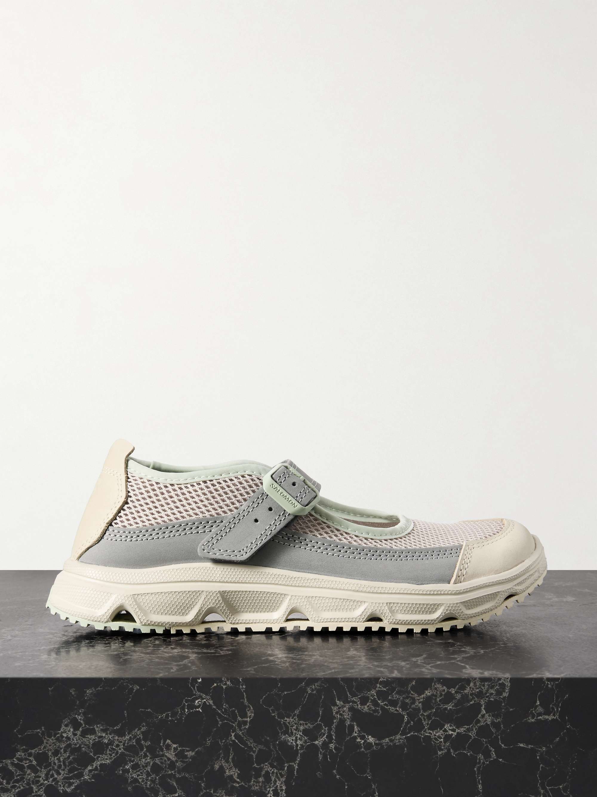 Rx Marie Jeanne Collapsible-Heel Mesh and Nubuck Sneakers