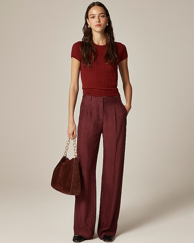 Essential Wide-Leg Pant in Textured Satin