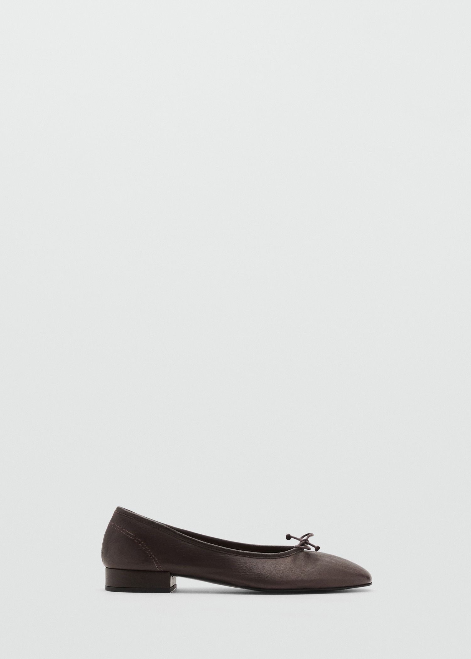 Leather Ballet Flats With Bow - Women | Mango United Kingdom