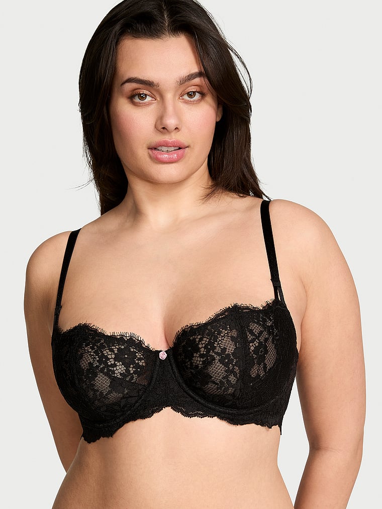 Victoria's Secret Wicked Unlined Lace Balconette Bra in black