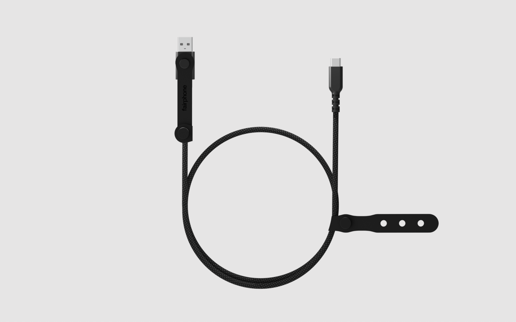 USB-C cable rolled up