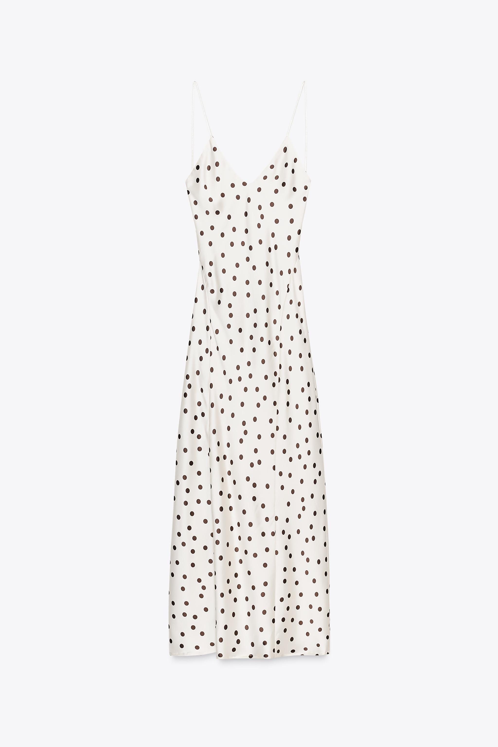 Satin Polka Dot Midi Dress
