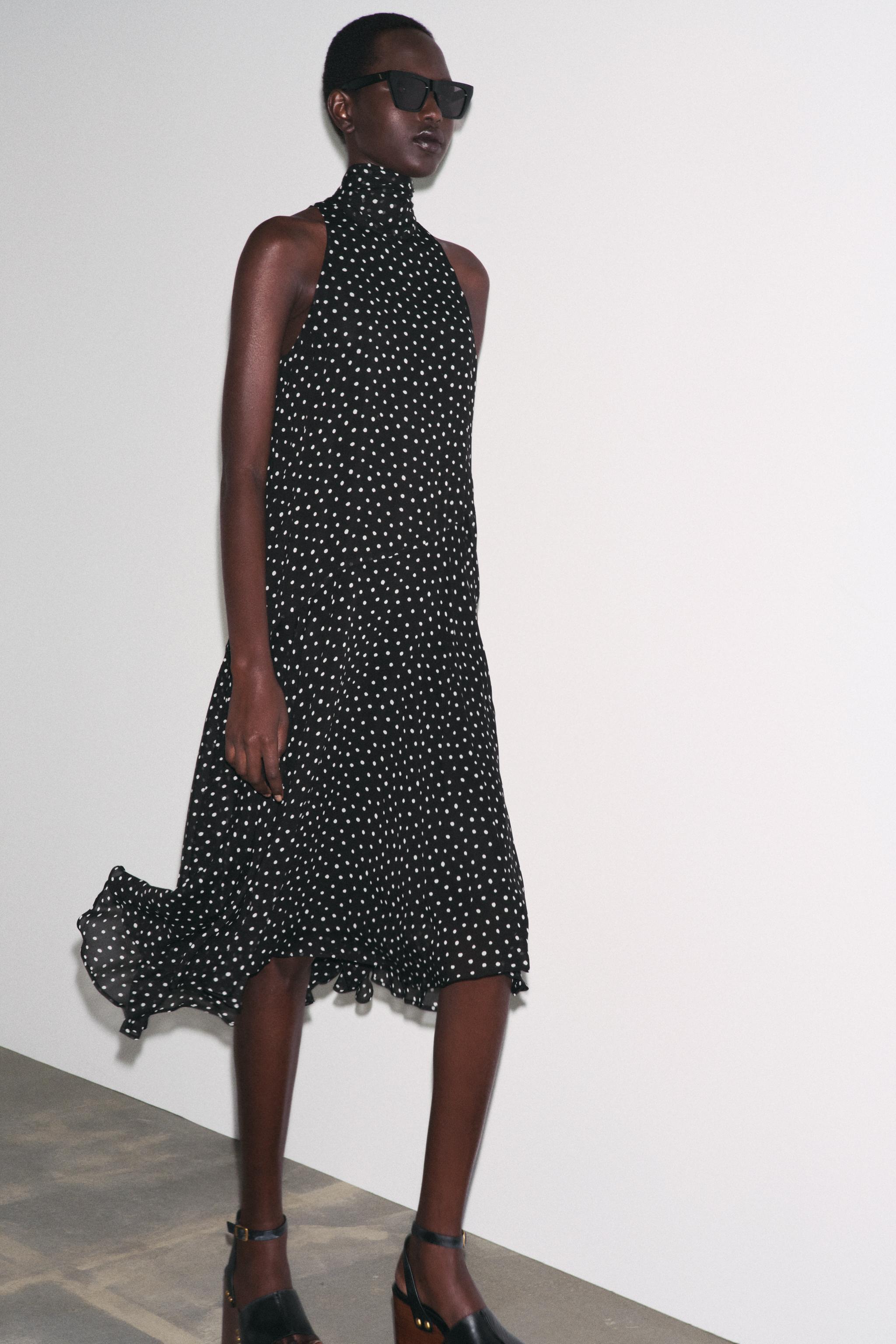 Zw Collection Halter Polka Dot Dress